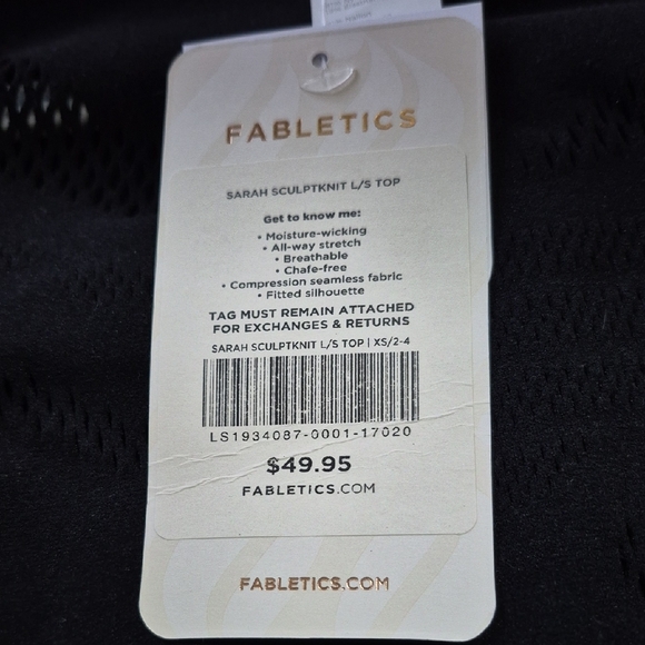 Fabletics Black Crewneck Open-Knit Long Sleeve Sweater - Picture 2 of 5